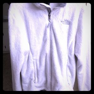 The North Face faux fur white jacket Size Medium